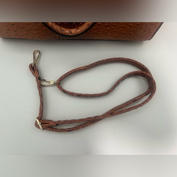 Dasein Handbag Purse Faux Leather Ostrich Brown Matching Wallet - Picture 7 of 11